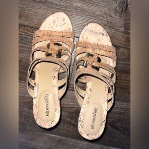 Sole Senseability Justin Cork Wedge Sandals